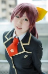 baka_to_test_to_shoukanjuu blazer blouse cosplay hairbow hana_(ii) ponytail red_hair school_uniform shimada_minami rating:Safe score:4 user:nil!