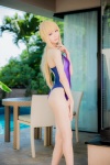 ahoge blonde_hair cosplay fate/series fate/stay_night king~earth~ mike one-piece_swimsuit ponytail saber swimsuit rating:Safe score:2 user:nil!