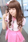 blouse cosplay hairbows hayase_ami idolmaster idolmaster_cinderella_girls pleated_skirt shimamura_uzuki skirt rating:Safe score:0 user:pixymisa