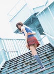 blouse miniskirt plaid skirt socks sugimoto_yumi sweater_vest rating:Safe score:2 user:nil!