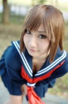 alime cleavage cosplay ichigo_100 kitaoji_satsuki pleated_skirt sailor_uniform school_uniform skirt rating:Safe score:4 user:nil!