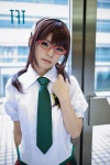 blouse cosplay glasses hairband maitako makinami_mari_illustrious neon_genesis_evangelion pleated_skirt rebuild_of_evangelion school_uniform skirt tie twintails rating:Safe score:0 user:pixymisa