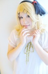 blonde_hair blouse cosplay hairband hair_clips kagamine_rin minagi_rin vocaloid world_is_mine_(vocaloid) rating:Safe score:0 user:nil!