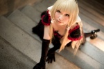 blonde_hair chii_(chobits) chobits cleavage cosplay dress elbow_gloves gloves hazuki_minami thighhighs rating:Safe score:0 user:nil!