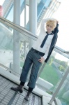 blazer blonde_hair boots cosplay crossplay dress_shirt hatomune kagamine_len romeo_to_juliet_(vocaloid) socks tie trousers vocaloid rating:Safe score:0 user:nil!