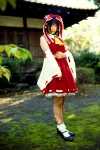 blouse cosplay detached_sleeves hairbow hakurei_reimu matsunaga_ayaka miko skirt socks touhou rating:Safe score:0 user:nil!