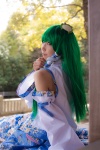 cosplay detached_sleeves green_hair kochiya_sanae lenfried miniskirt skirt touhou rating:Safe score:0 user:nil!