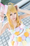 blonde_hair blue_eyes cosplay croptop hat hoshii_miki idolmaster skirt uri rating:Safe score:0 user:pixymisa