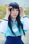 aoki_reika blue_hair cosplay pleated_skirt pretty_cure sailor_uniform school_uniform skirt smile_precure! yaya rating:Safe score:0 user:nil!