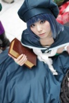 blue_hair book cape cosplay detached_sleeves dragon_quest_ix dress hat sage_(dragon_quest) scarf yukino_koro rating:Safe score:0 user:Kryzz