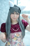 animal_ears cat_ears cosplay dress headset katou_mari original silver_hair rating:Safe score:0 user:nil!