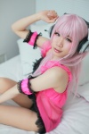 armbands babydoll cosplay headphones natsuwo nitro_super_sonic panties pantyhose pink_hair sheer_legwear super_soniko rating:Safe score:2 user:pixymisa