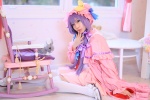 amatsuka_miyu cosplay dress hat patchouli_knowledge purple_hair robe stuffed_animal thighhighs touhou zettai_ryouiki rating:Safe score:0 user:nil!