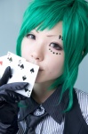 blouse cards cosplay gloves green_hair gumi horns kaya_(ii) tie vest vocaloid rating:Safe score:0 user:pixymisa