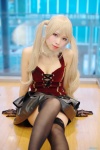 blonde_hair cleavage cosplay dress gloves original thighhighs twintails uri wings zettai_ryouiki rating:Safe score:3 user:nil!
