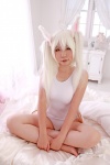 animal_ears bed cosplay higurashi_rin kyuubee one-piece_swimsuit puella_magi_madoka_magica swimsuit tail twintails white_hair rating:Safe score:0 user:nil!