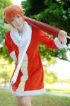 cosplay dress gintama hair_pods kagura orange_hair scarf tata umbrella rating:Safe score:0 user:nil!