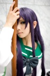 bokken busujima_saeko cosplay highschool_of_the_dead kanda_midori purple_hair sailor_uniform school_uniform rating:Safe score:1 user:xkaras