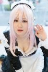 apron cleavage cosplay hairband ichiru maid maid_uniform nitro_super_sonic pink_eyes pink_hair super_soniko rating:Safe score:0 user:pixymisa