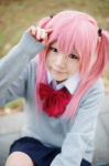 ayasaki_remi blouse cosplay hori-san_to_miyamura-kun koka pink_hair pleated_skirt school_uniform skirt sweater twintails rating:Safe score:0 user:nil!