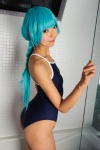 aqua_hair bathroom bathtub braid cosplay hatsune_miku headset necoco one-piece_swimsuit project_necoco-f swimsuit vocaloid rating:Safe score:2 user:nil!