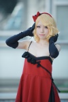 blonde_hair choco cosplay dress elbow_gloves gloves hairband hairbow kagamine_rin vocaloid rating:Safe score:0 user:pixymisa