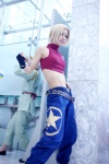 blonde_hair blue_mary cosplay croptop fingerless_gloves gloves hyuuga king_of_fighters midriff trousers turtleneck rating:Safe score:0 user:nil!