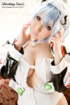 ayanami_rei blue_hair cleavage cosplay hairband jacket neon_genesis_evangelion one-piece_swimsuit saku swimsuit white_end_type_zero rating:Safe score:1 user:nil!