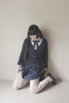 blouse cardigan kneesocks kuchikaseya_moira pleated_skirt school_uniform skirt skirt_lift rating:Safe score:5 user:nil!
