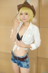 bikini_top blonde_hair blouse cleavage cosplay cowboy_hat denim open_clothes shorts swimsuit tagme_character tagme_series wacha rating:Safe score:0 user:nil!