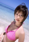 beach bikini_top cleavage ocean swimsuit yasuda_misako rating:Safe score:1 user:nil!