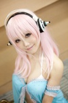babydoll bra cleavage cosplay headphones nitro_super_sonic pink_hair riina super_soniko rating:Safe score:3 user:pixymisa