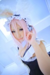 animal_ears bunny_ears cleavage cosplay dress headphones nitro_super_sonic pink_hair saku super_soniko rating:Safe score:0 user:nil!