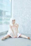 bakemonogatari cosplay dress pantyhose sengoku_nadeko sheer_legwear white_hair yachika rating:Safe score:1 user:nil!