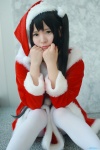 cosplay k-on! nakano_azusa nana_(iv) pantyhose santa_costume stocking_cap twintails white_legwear rating:Safe score:3 user:pixymisa