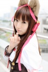animal_ears chihaya cosplay dog_ears hair_ribbons mito_mashiro school_uniform tayutama rating:Safe score:0 user:nil!