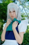 apron blouse cosplay hairband izayoi_sakuya jumper maid maid_uniform silver_hair touhou usamimi_gootan rating:Safe score:1 user:nil!