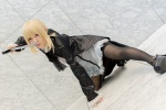 blonde_hair cosplay dress fate/hollow_ataraxia fate/series jacket maropapi saber_alter sword thighhighs rating:Safe score:1 user:pixymisa