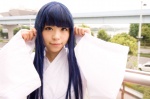 blue_hair cosplay furude_rika higurashi_no_naku_koro_ni katou_mari miko rating:Safe score:0 user:pixymisa