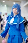blouse blue_hair cosplay imaichi_moe_nai_musume kobe_shinbun pleated_skirt scarf_tie school_uniform skirt yomogi_yue rating:Safe score:0 user:pixymisa
