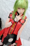 beatmania_iidx cosplay cuffs green_hair houtou_singi miniskirt pleated_skirt record records skirt thighhighs tsugaru twintails vinyl rating:Safe score:5 user:nil!