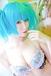 blue_hair bra cleavage cosplay ikkitousen kibashi ryofu_housen twintails rating:Safe score:7 user:nil!