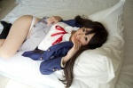 bed blazer blouse cosplay kneesocks k-on! nakano_azusa panties pleated_skirt school_uniform skirt tsukihana_rin twintails rating:Safe score:0 user:nil!