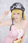 aihara_sakuto bakemonogatari blonde_hair cosplay dress goggles helmet oshino_shinobu rating:Safe score:1 user:nil!