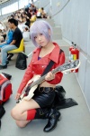 boots cosplay eko_(ii) guitar jacket microphone miniskirt nagato_yuki purple_hair skirt suzumiya_haruhi_no_yuuutsu rating:Safe score:1 user:pixymisa