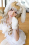 animal_ears blonde_hair bunny_ears cosplay gloves hairbow original shirayuki_himeno shorts rating:Safe score:5 user:xkaras
