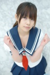 blouse cleavage cosplay niimi_haruka photo_kano pleated_skirt sailor_uniform scarf school_uniform skirt yuu_(ii) rating:Safe score:0 user:pixymisa