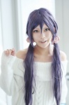 cosplay dress love_live!_school_idol_project purple_hair roku_(ii) sweater_dress toujou_nozomi twintails rating:Safe score:0 user:nil!