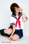 glasses iwaki_hikari kneesocks pleated_skirt sailor_uniform school_uniform skirt rating:Safe score:1 user:nil!