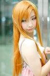 asuna_(sao) blonde_hair cosplay dress mineo_kana sword_art_online yellow_eyes rating:Safe score:0 user:pixymisa